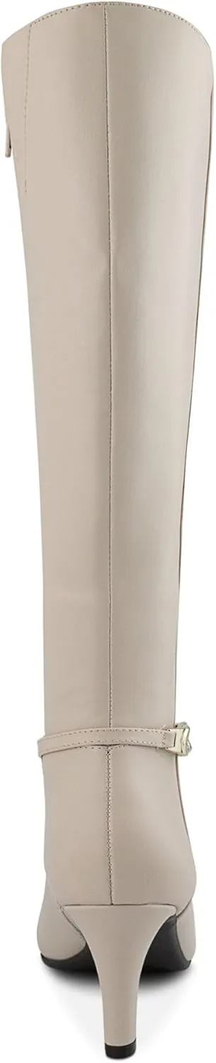 Karen Scott Womens Hanna Faux Leather Tall Mid-Calf Boots