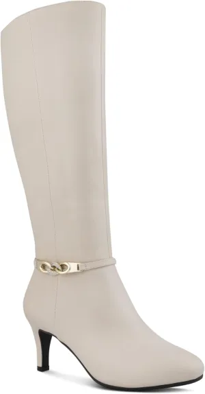 Karen Scott Womens Hanna Faux Leather Tall Mid-Calf Boots
