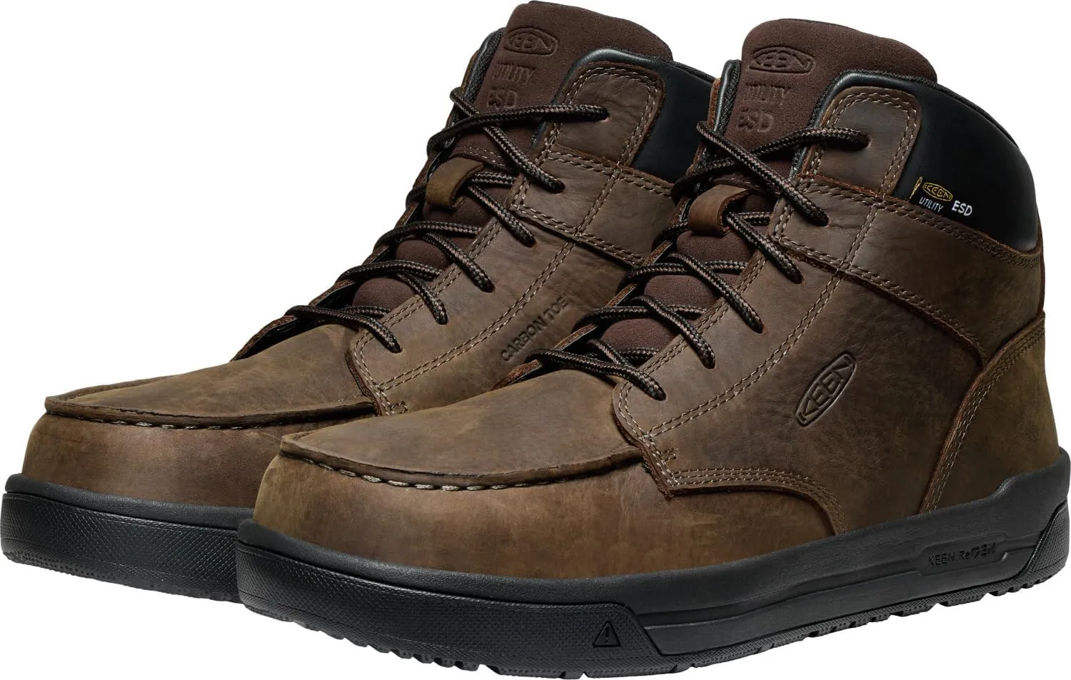 KEEN Utility Men's Gibson Mid Height Composite Toe Athletic Traction Durable Leather Work Boots