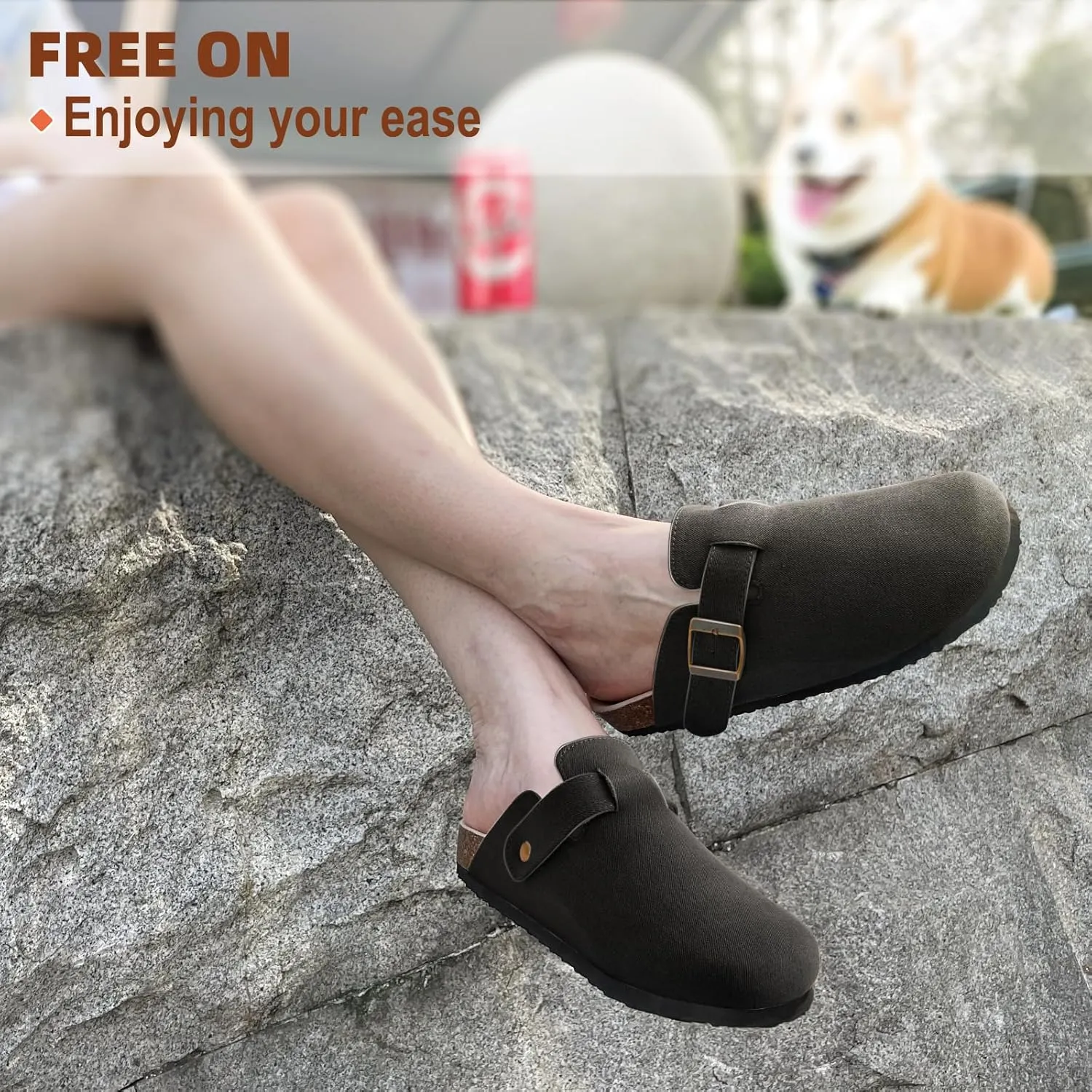 KEMISANT Men Clogs-Comfortable Suede Mules Slippers Sandals Nurse Potato Shoes Unisex-Cushioned Cork-Footbed