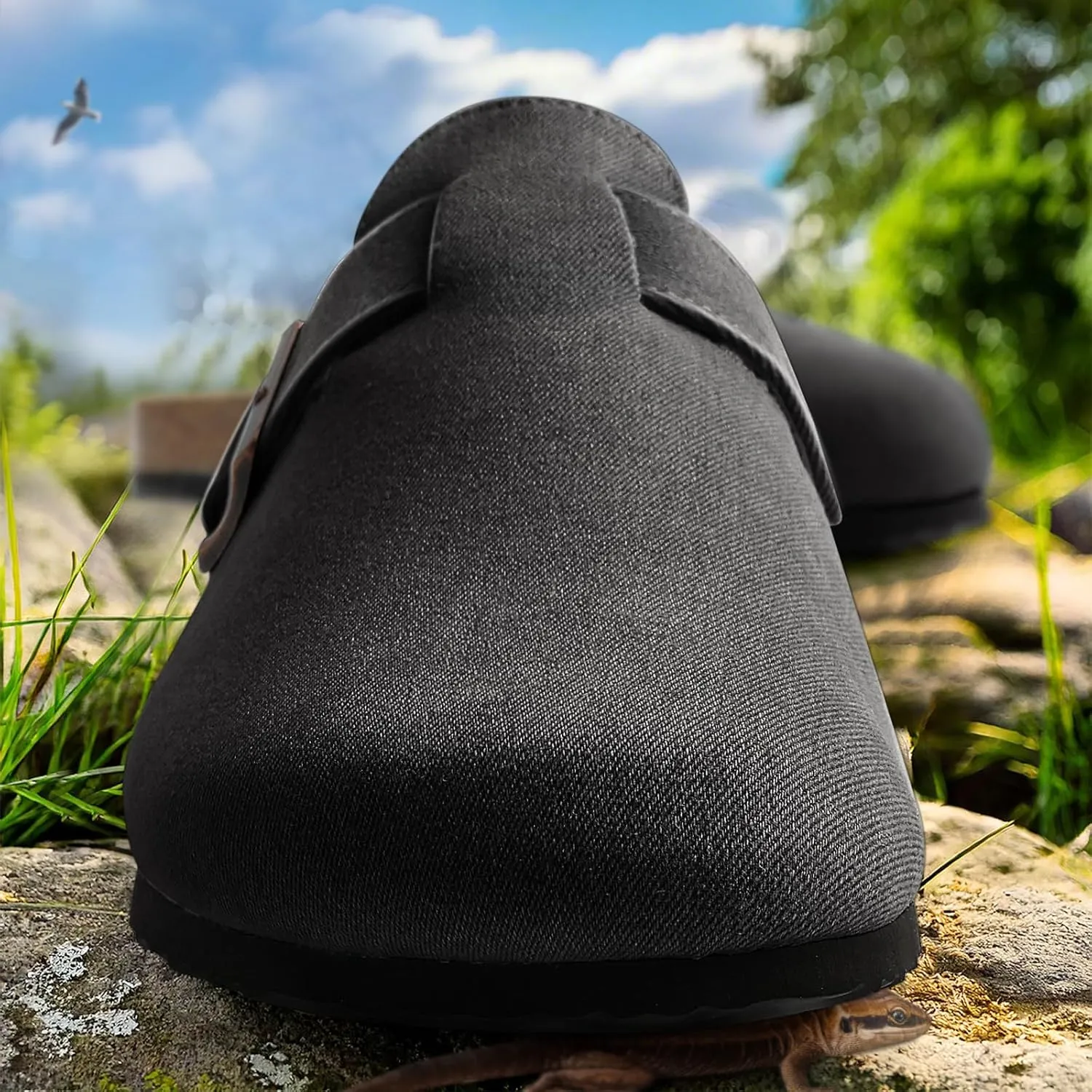 KEMISANT Men Clogs-Comfortable Suede Mules Slippers Sandals Nurse Potato Shoes Unisex-Cushioned Cork-Footbed