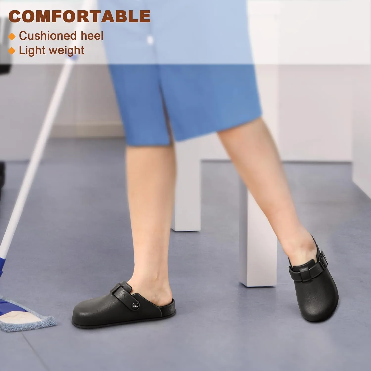 KEMISANT Women Clogs,Comfortable Mules Sandals Slippers Nurse Garden Shoes Unisex for Men Cushioned Support