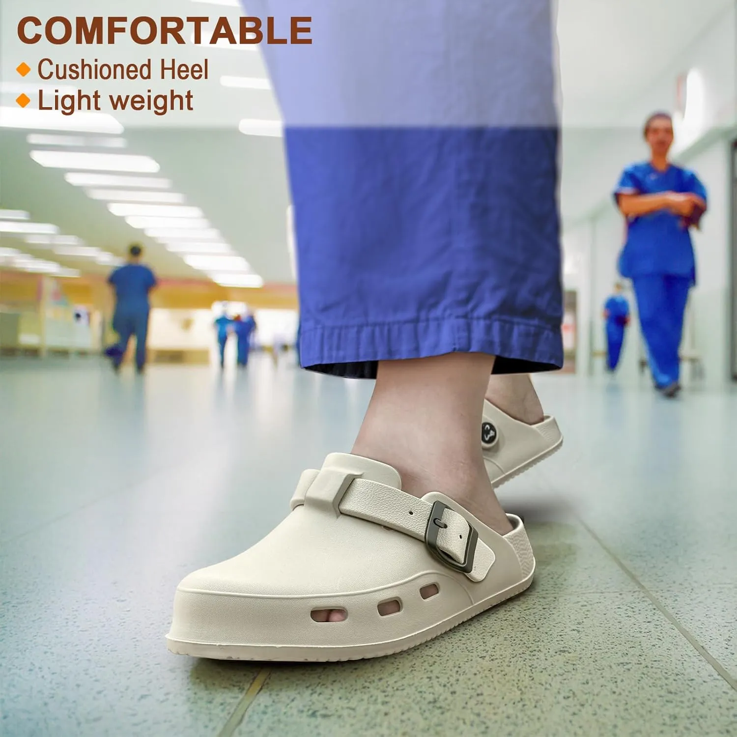 KEMISANT Women Clogs,Comfortable Mules Sandals Slippers Nurse Garden Shoes Unisex for Men Cushioned Support