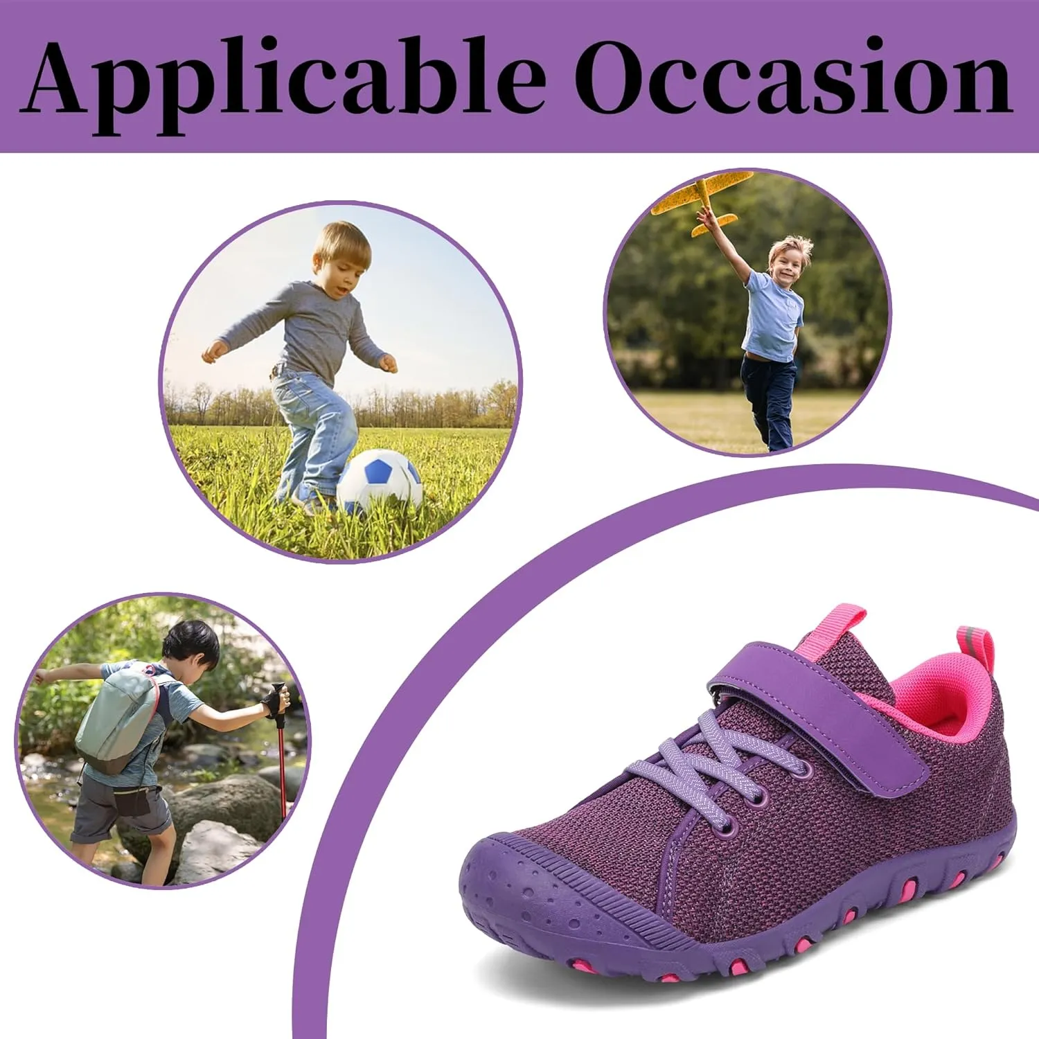 Kids Barefoot Shoes Boys Girls Sneakers,Girls Hiking Shoes, Anti Collision Boys' Trail Running Shoes, Outdoor for Walking
