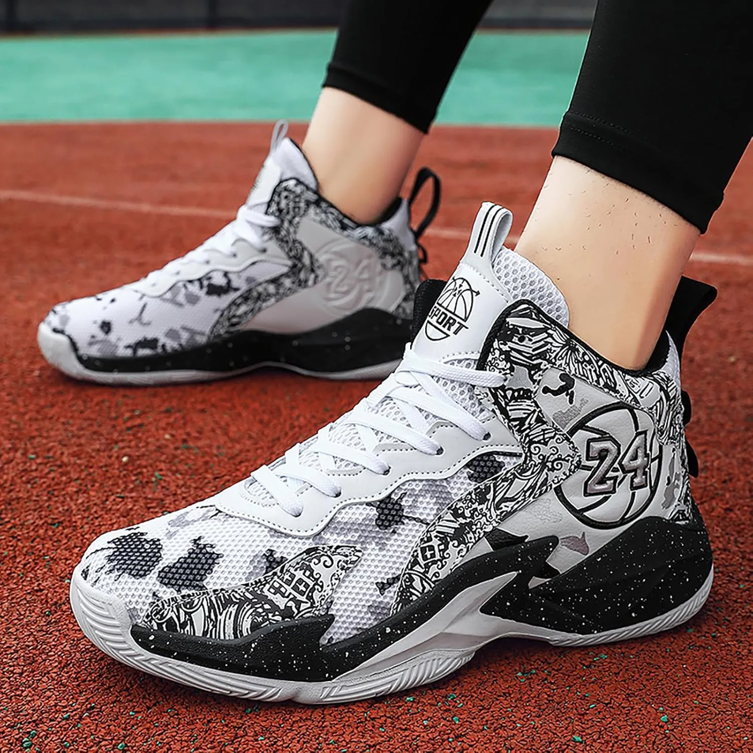 Kids Basketball Shoes High Top Youth Fashion Sneakers Girls Casual Sports Basketball Shoes Breathable Comfortable Boys Sneakers for Big Kids