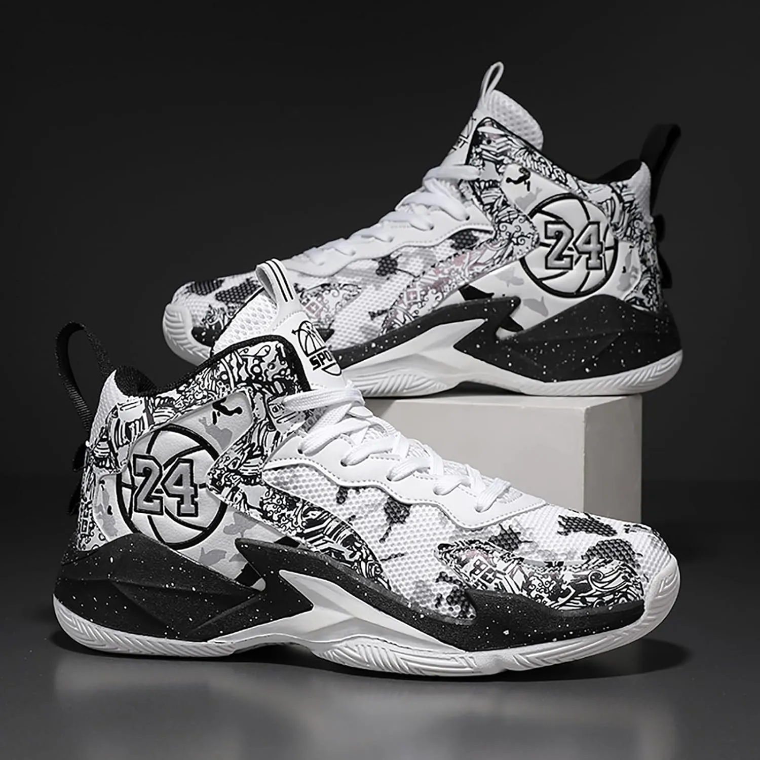 Kids Basketball Shoes High Top Youth Fashion Sneakers Girls Casual Sports Basketball Shoes Breathable Comfortable Boys Sneakers for Big Kids