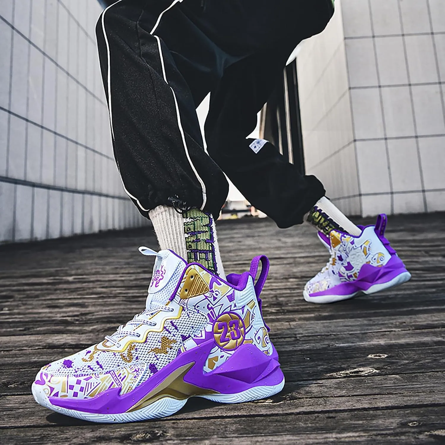 Kids Basketball Shoes High Top Youth Fashion Sneakers Girls Casual Sports Basketball Shoes Breathable Comfortable Boys Sneakers for Big Kids