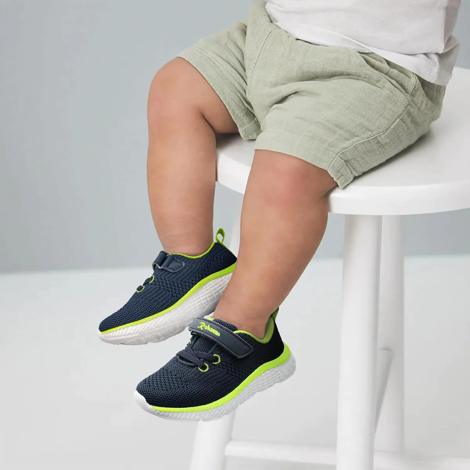 Kids Sneakers for Boys Girls Athletic Running Walking Shoes Lightweight Sports Tennis Shoes Adjustable Strap Sneaker for Little Kid Big Kid Gym School