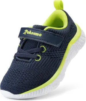 Kids Sneakers for Boys Girls Athletic Running Walking Shoes Lightweight Sports Tennis Shoes Adjustable Strap Sneaker for Little Kid Big Kid Gym School