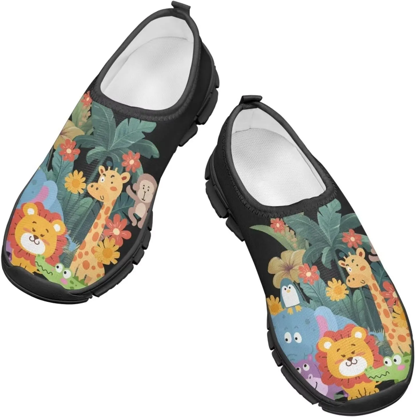 Kids Tennis Shoes Slip On Boys Girls Loafers Lightweight Non Slip Soft Casual Walking Running Shoes Outdoor Sneakers Black Sole Size 11-15