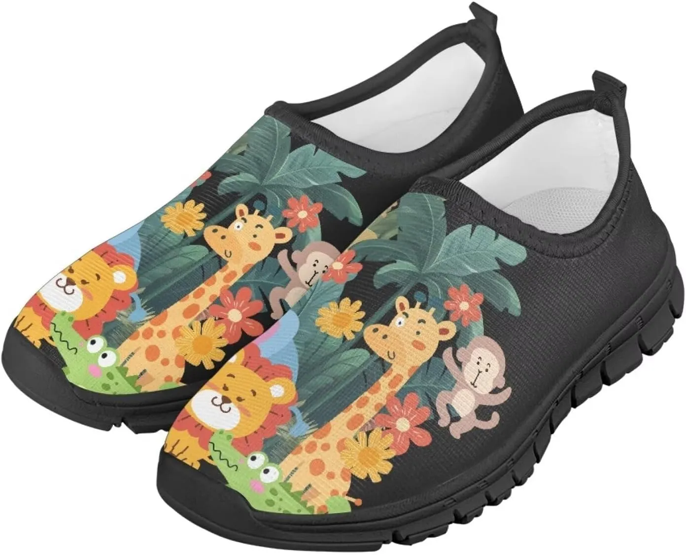 Kids Tennis Shoes Slip On Boys Girls Loafers Lightweight Non Slip Soft Casual Walking Running Shoes Outdoor Sneakers Black Sole Size 11-15