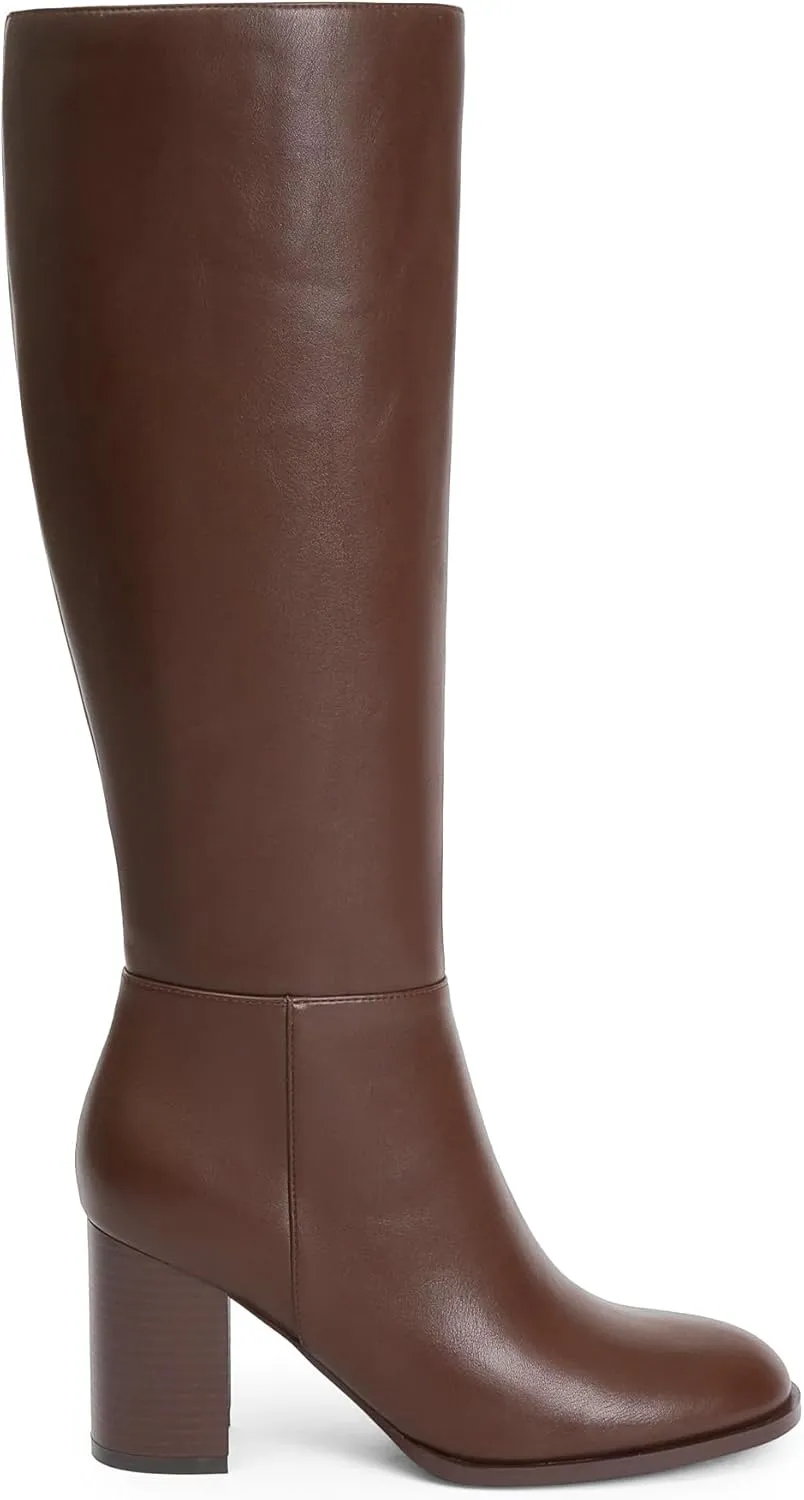 Knee High Boots for Women Round Toe Block Heel Tall Boots Womens Fall Fashion Long Boots