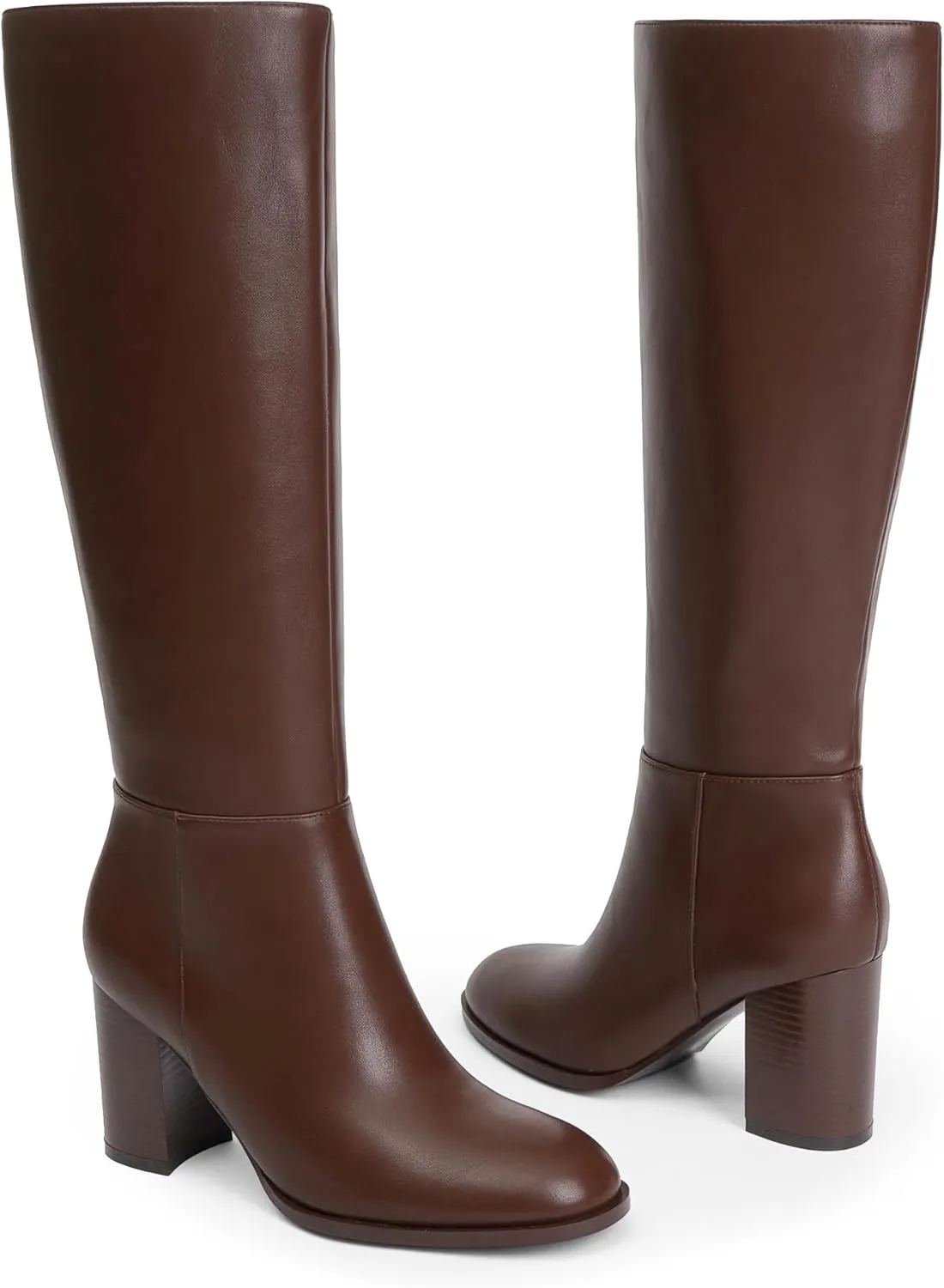 Knee High Boots for Women Round Toe Block Heel Tall Boots Womens Fall Fashion Long Boots