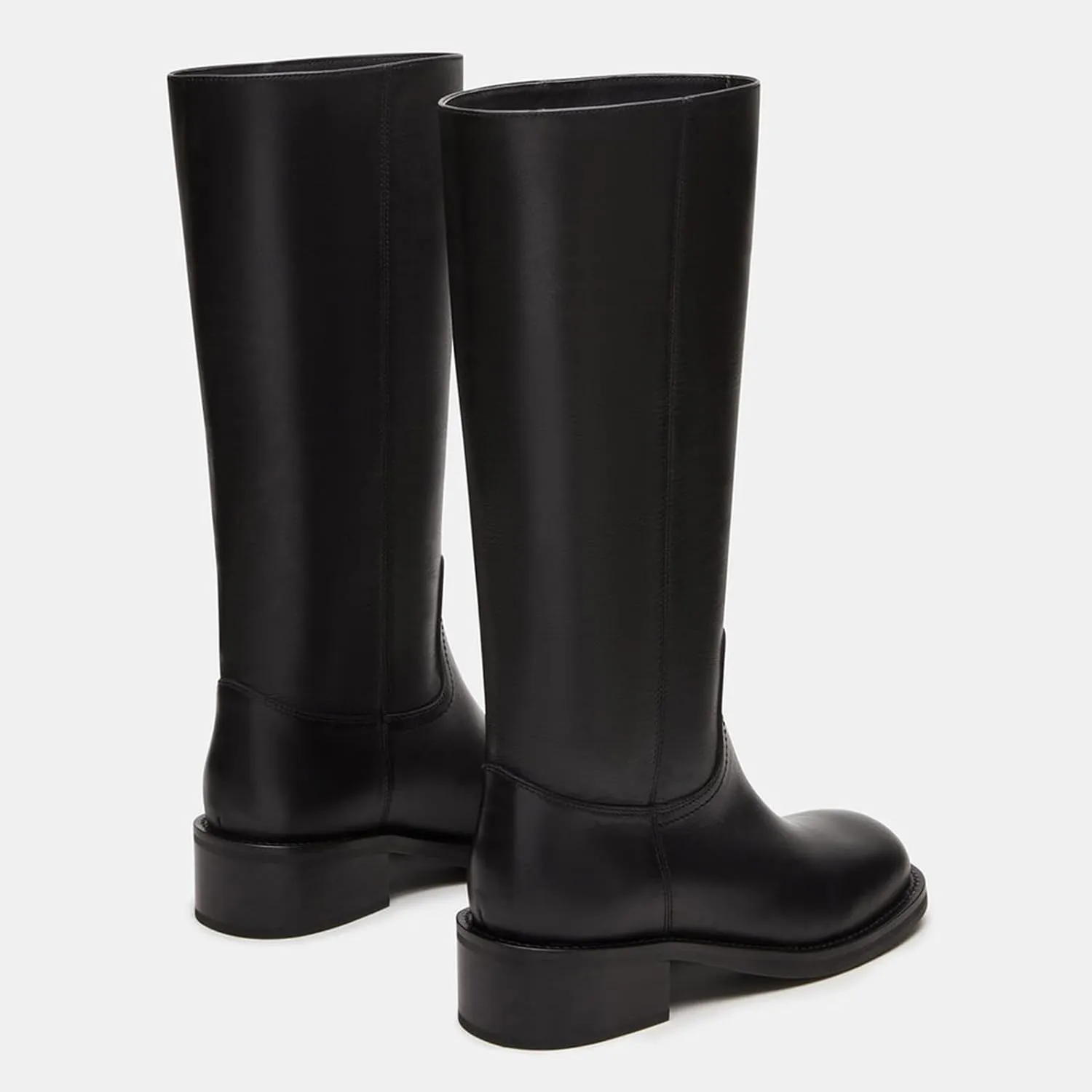 Knee High Boots for Women Square Toe Chunky Block Heel Tall Boots Wide Calf Casual Comfortable Long Biker Boots Low Heel Womens Boots