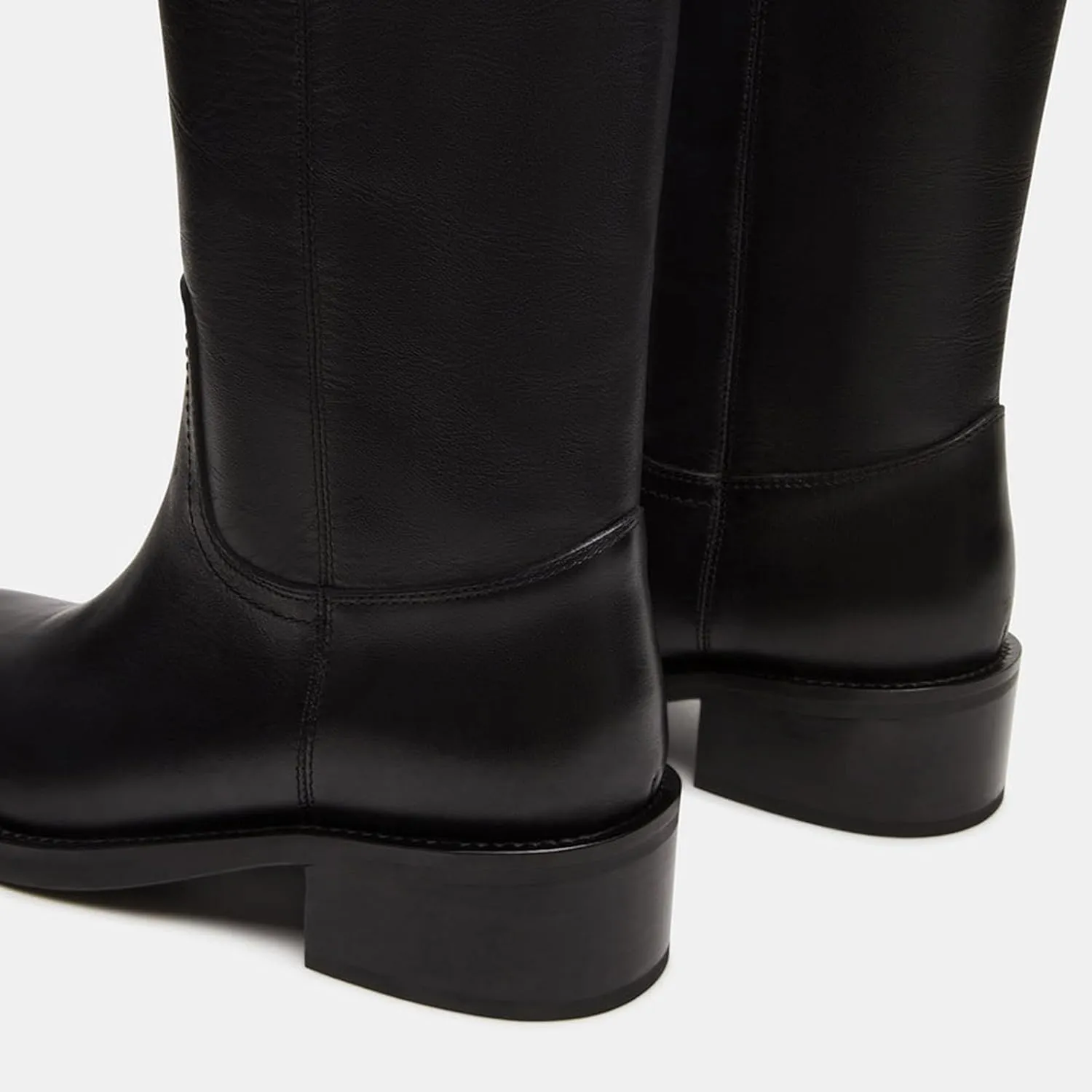 Knee High Boots for Women Square Toe Chunky Block Heel Tall Boots Wide Calf Casual Comfortable Long Biker Boots Low Heel Womens Boots