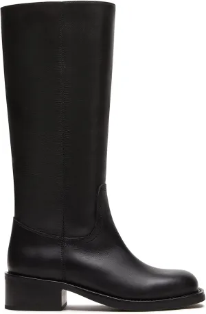 Knee High Boots for Women Square Toe Chunky Block Heel Tall Boots Wide Calf Casual Comfortable Long Biker Boots Low Heel Womens Boots