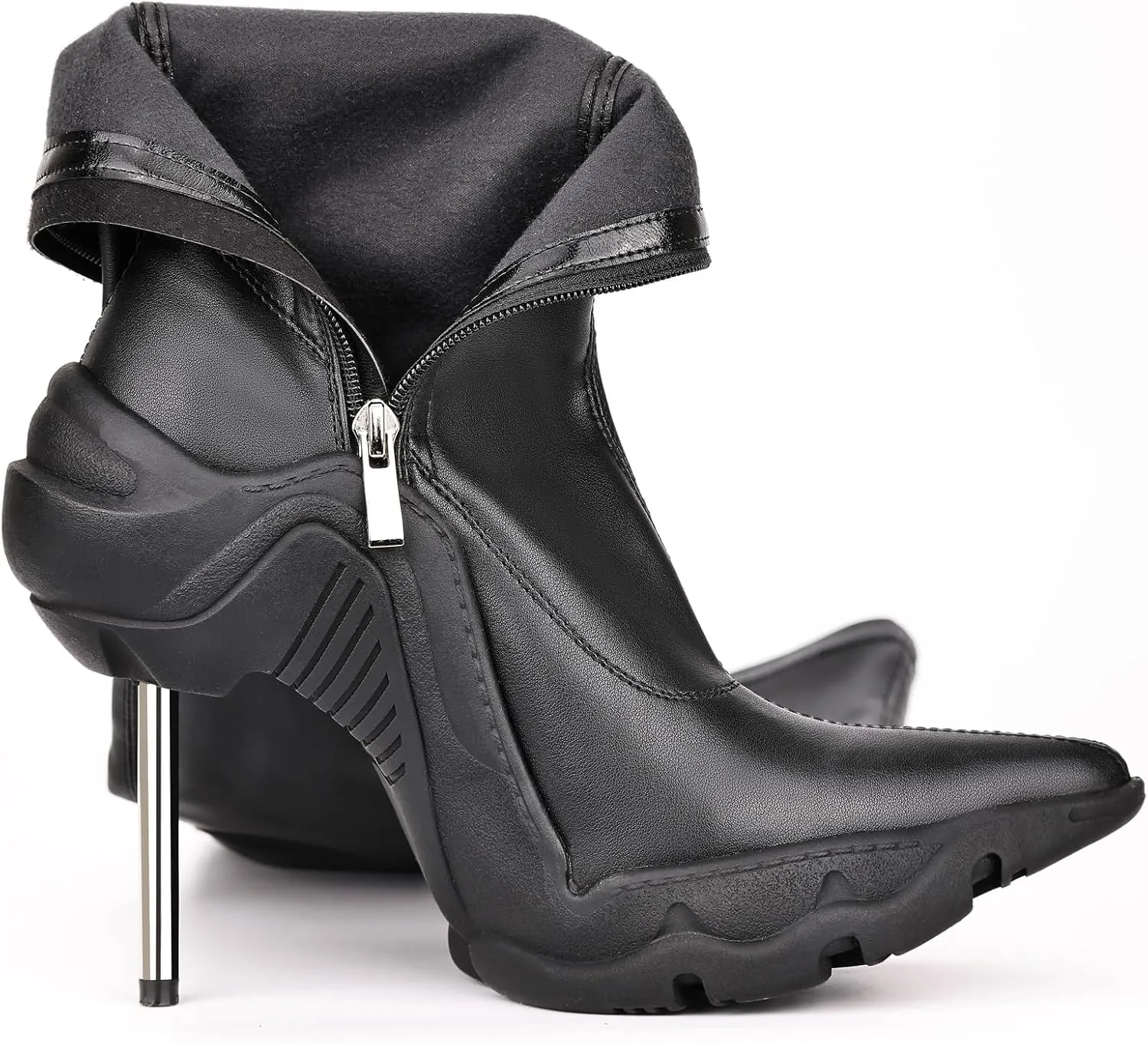 Knee High Boots Women Comfy Sexy Leather PU Pointy Toe Stiletto High Heel Thigh High Over the Knee Boots Long Boots for Women Fashion Dress Boots Side Zipper