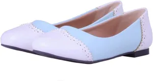 KOKOMOMO Womens Round Toe Slip On Ballet Flats Wingtip Oxford Pumps Vintage Rockabilly Shoes