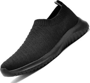 konhill Men's Athletic Walking Shoes - Lightweight Casual Knit Slip on Sneakers