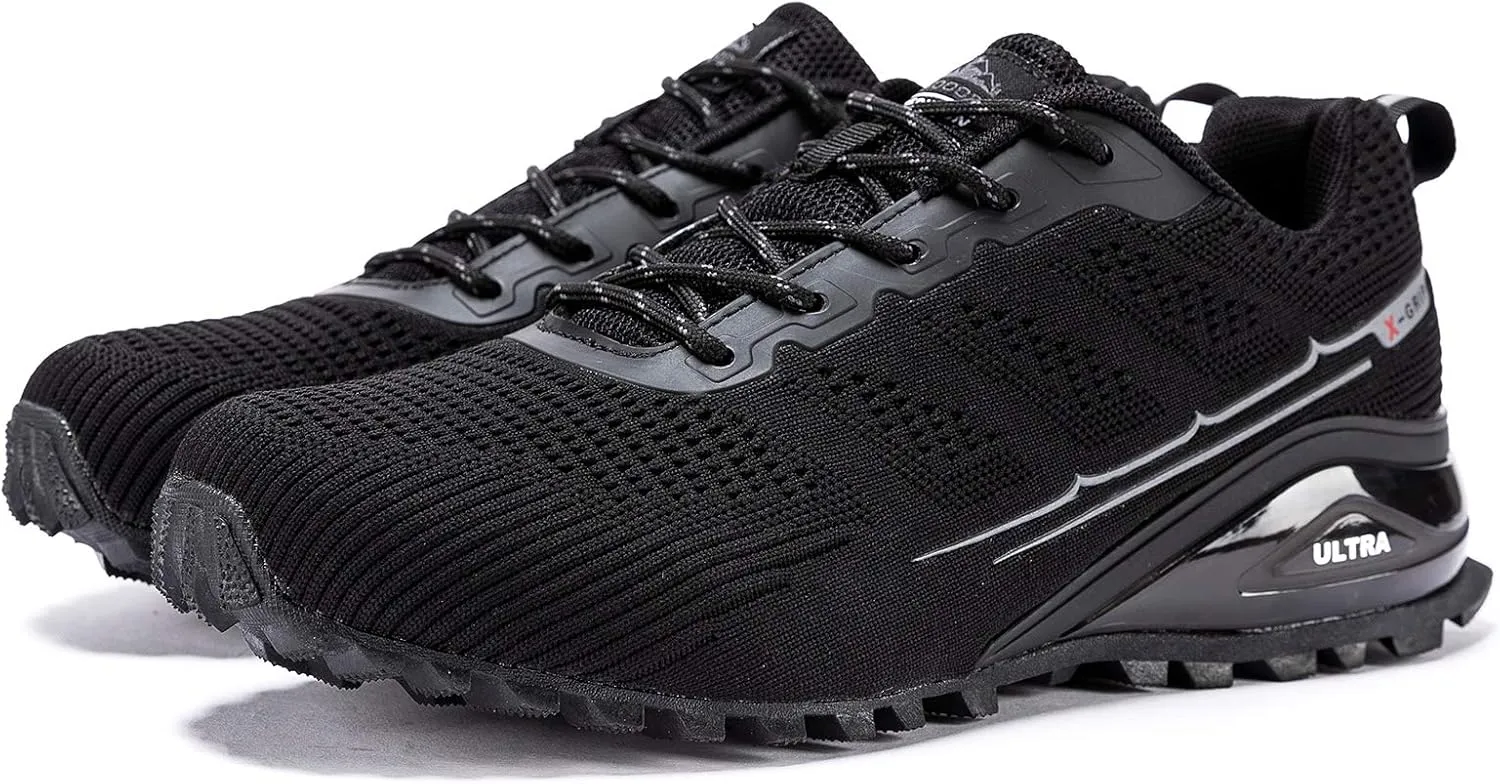 Kricely Men's Trail Running Shoes Fashion Walking Hiking Sneakers for Men Tennis Cross Training Shoe Outdoor Snearker Mens Casual Workout Footwear