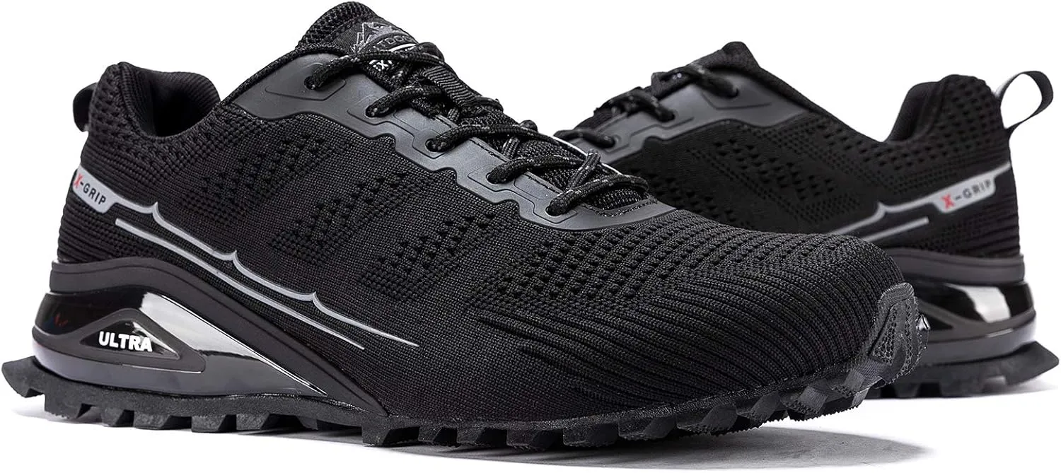 Kricely Men's Trail Running Shoes Fashion Walking Hiking Sneakers for Men Tennis Cross Training Shoe Outdoor Snearker Mens Casual Workout Footwear