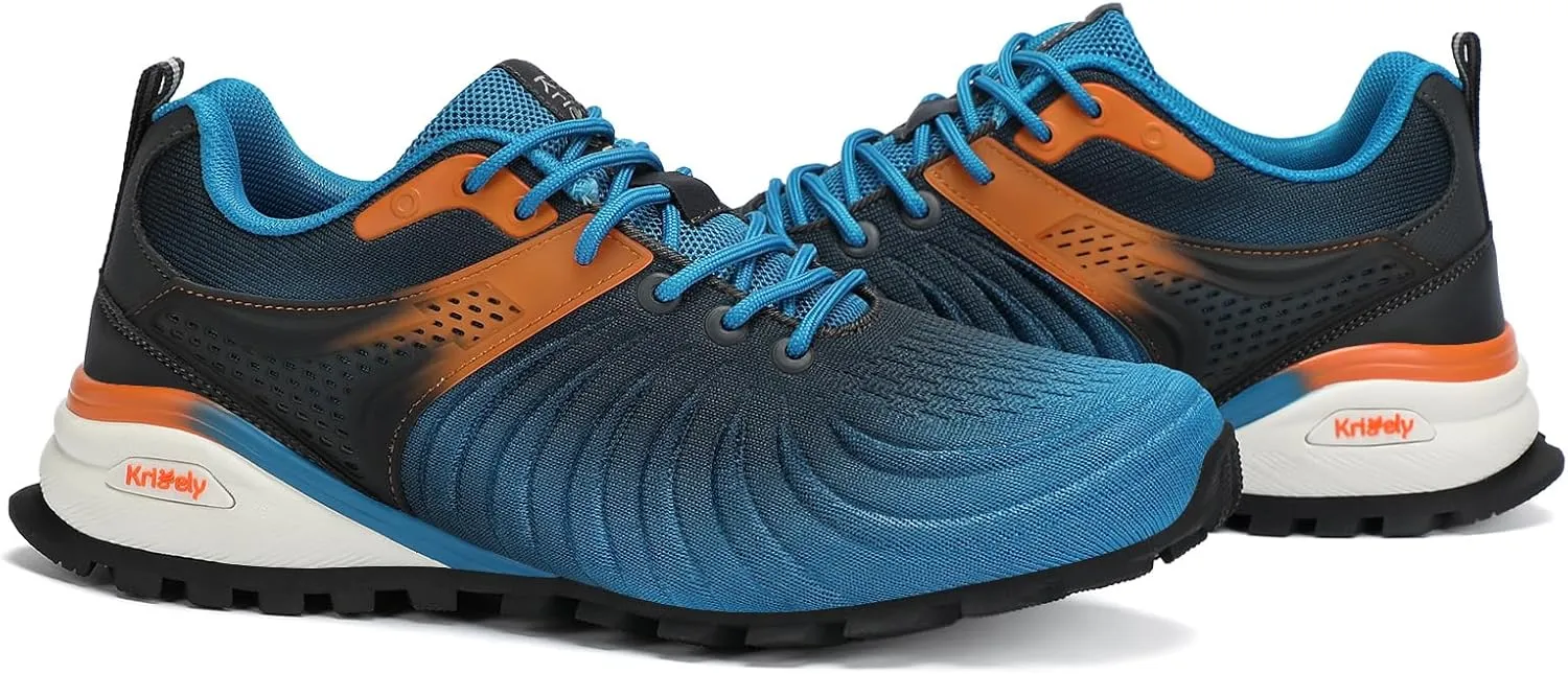Kricely Men's Walking Shoes Breathable Lightweight Fashion Sneakers Non Slip Sport Gym Jogging Trail Running Shoes