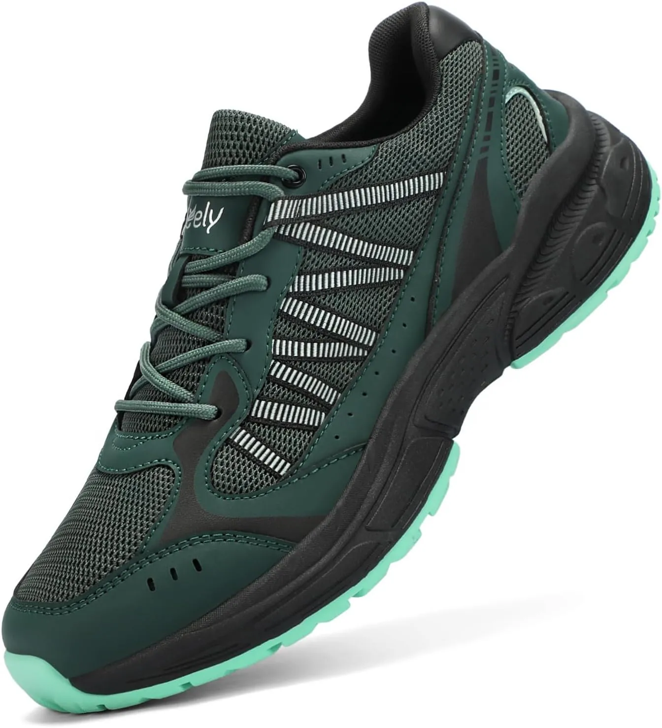 Kricely Men's Walking Shoes Breathable Tennis Running Shoes Lace Up Non Slip Sneakers Athletic Gym Sports Shoes for Men