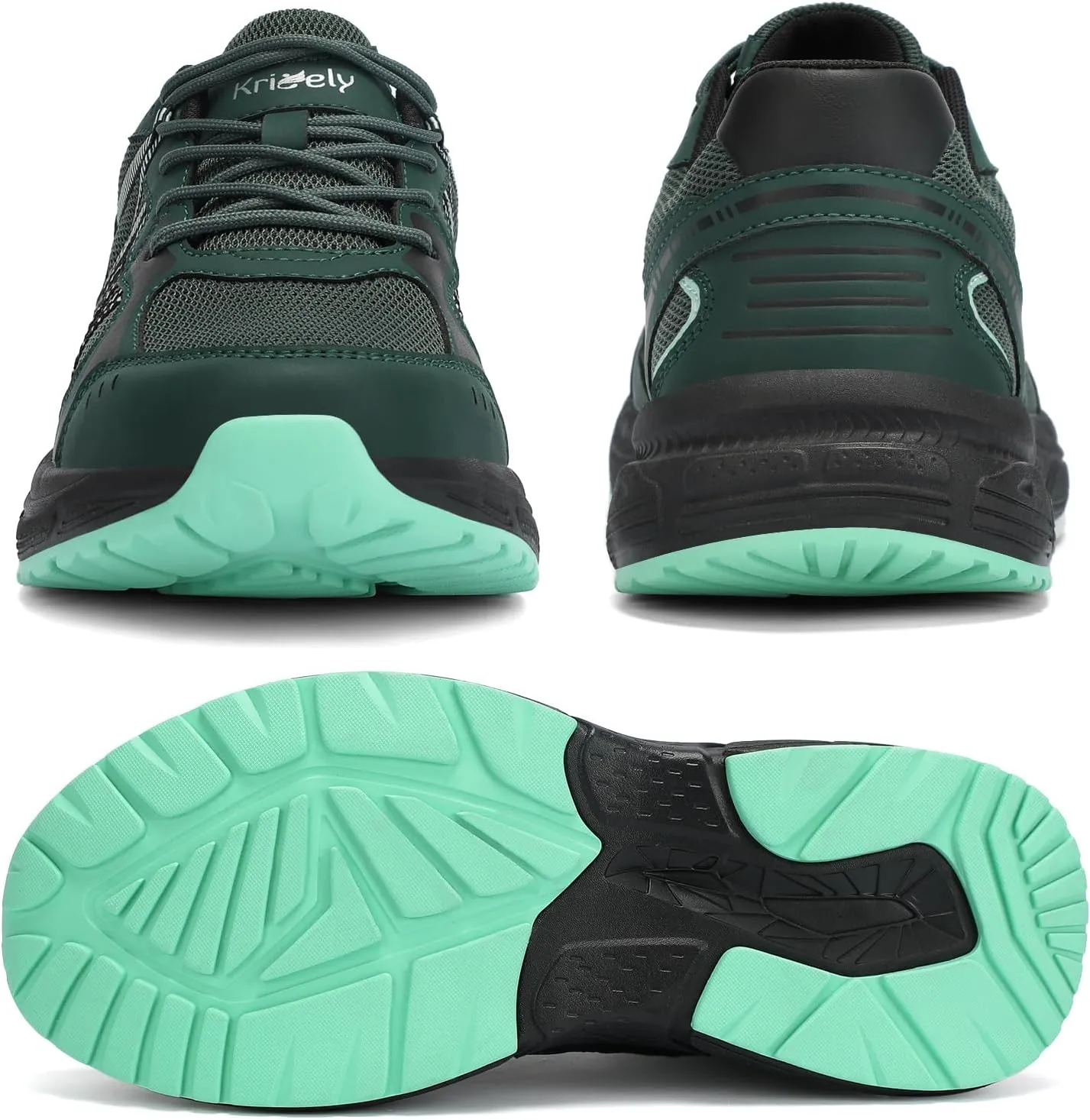 Kricely Men's Walking Shoes Breathable Tennis Running Shoes Lace Up Non Slip Sneakers Athletic Gym Sports Shoes for Men