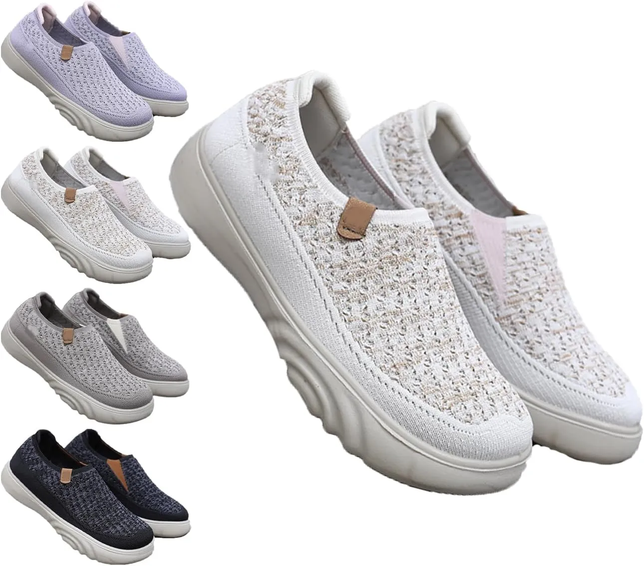 Ladies' Breathable Slip-On Sneakers, Lightweight & Anti-Slip, Ideal for Travel and Daily Walks, Perfect Casual Loafers for Spring, Summer, and Fall.