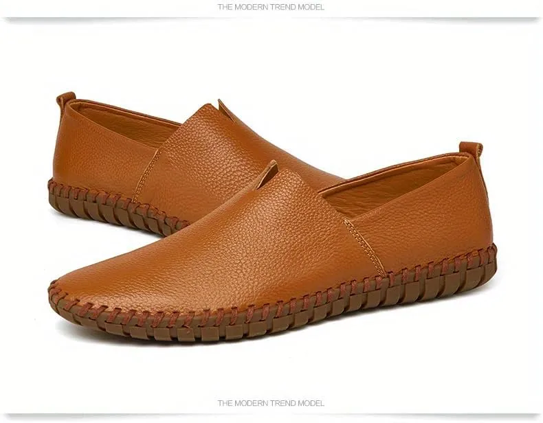 Large Size Men's Elegant Loafers - Spring/Summer Comfort | Superfine Fiber Leather, Non-Slip and Breathable Slip-On Shoes for Casual or Formal Wear