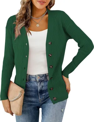 LIENRIDY Women's Knit Cardigan Long Sleeve Button Down Sweater Lightweight Cardigans, S-XL
