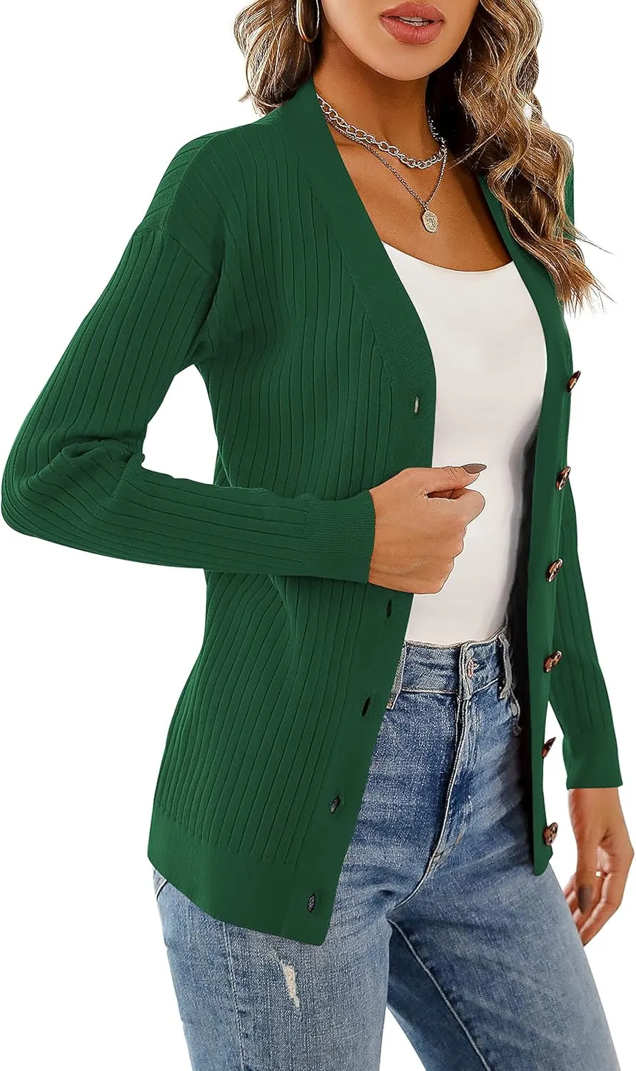 LIENRIDY Women's Knit Cardigan Long Sleeve Button Down Sweater Lightweight Cardigans, S-XL