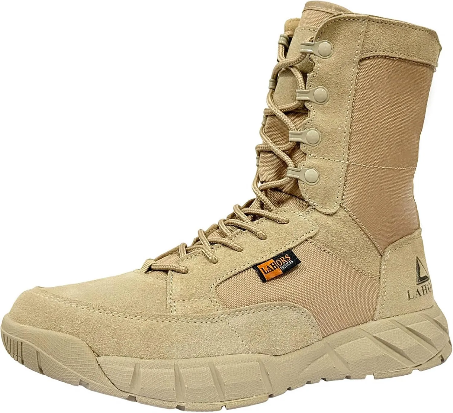 Lightweight Mens Tactical Shoes Combat Boots Coyote Brown Boots Military Training Lace Up Outdoor Hiking Breathable Army Shoe Side Zipper