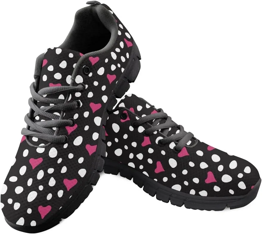 Lightweight Women's Walking Shoes, Soft Athletic Tennis Shoes, Lace Up Running Sneakers for Girls