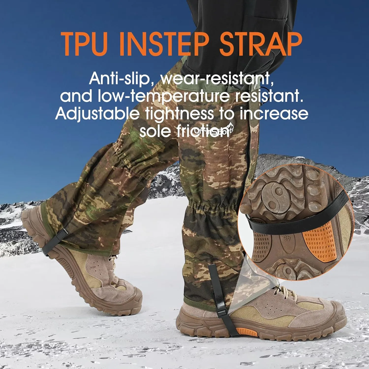 likloks Leg Gaiters for Men & Women, Adjustable Hiking Gaiters for Boots, Durable Lightweight Gaiters for Outdoor Activities