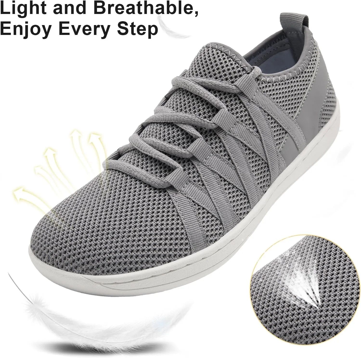 Linenghs Barefoot Shoes Women Minimalist Wide Toe Box Walking Shoes Zero Drop Sole Width Fashion Sneaker Trail Runner