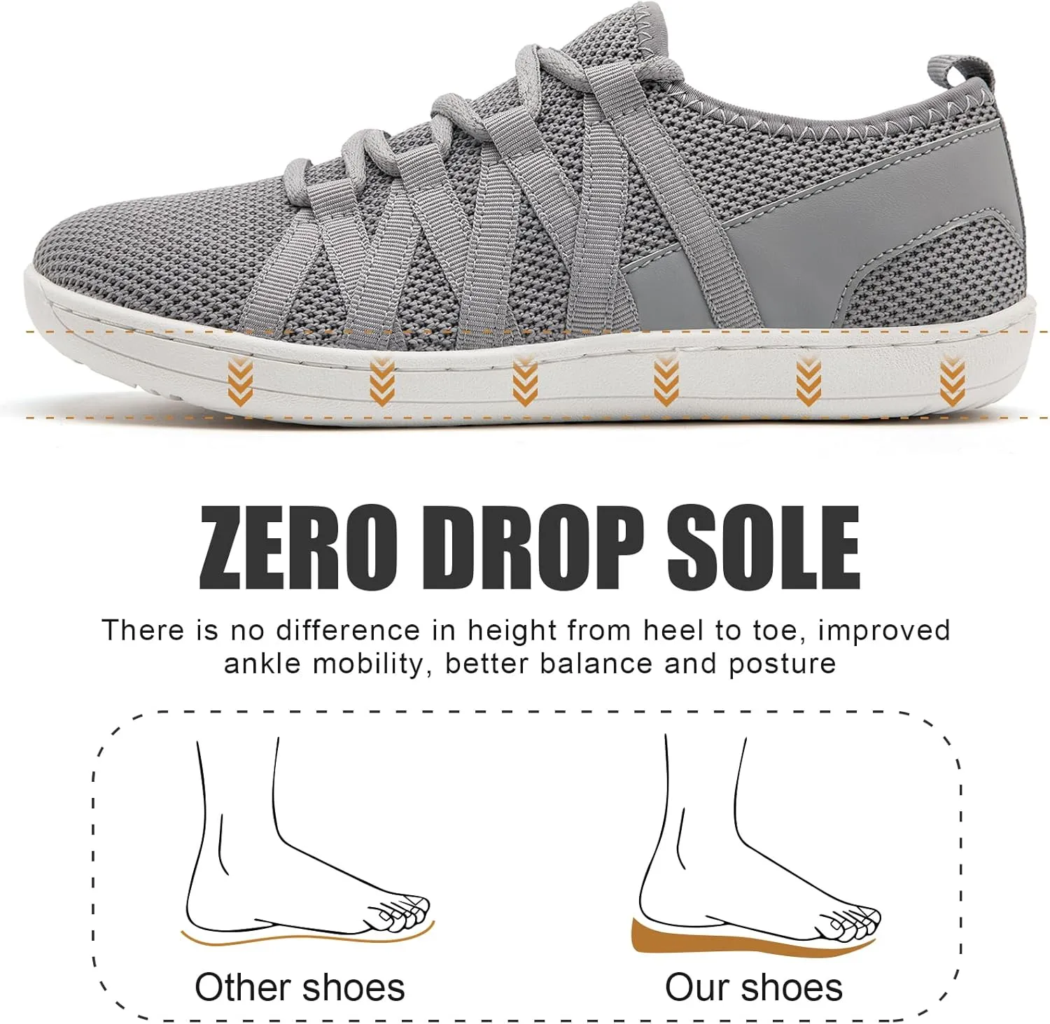Linenghs Barefoot Shoes Women Minimalist Wide Toe Box Walking Shoes Zero Drop Sole Width Fashion Sneaker Trail Runner