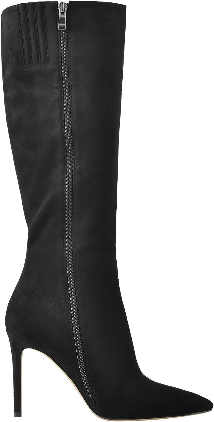 LISHAN Women's Pointed Toe Under the Knee High Boots Stiletto High Heels