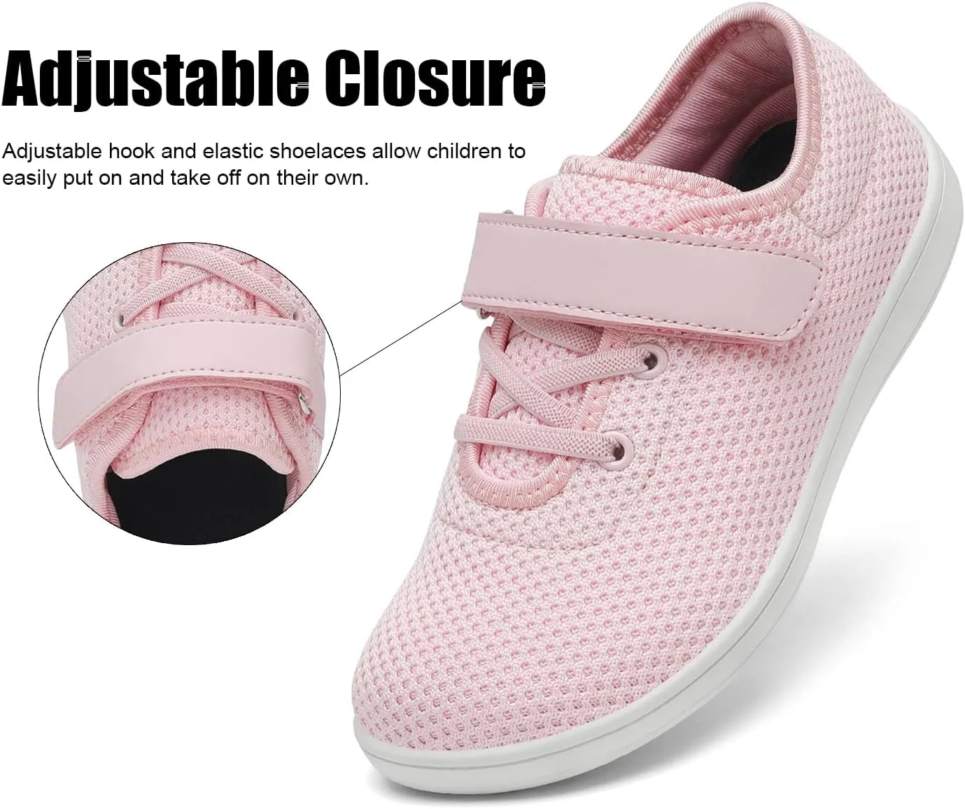 Little/Big Kids Barefoot Shoes Boys Breathable Walking Sneakers Girls Lightweight Wide Toe Box Shoes for Indoor Outdoor