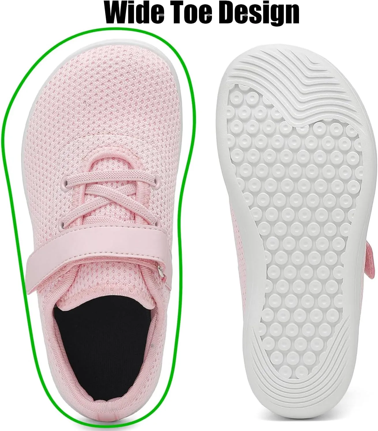 Little/Big Kids Barefoot Shoes Boys Breathable Walking Sneakers Girls Lightweight Wide Toe Box Shoes for Indoor Outdoor