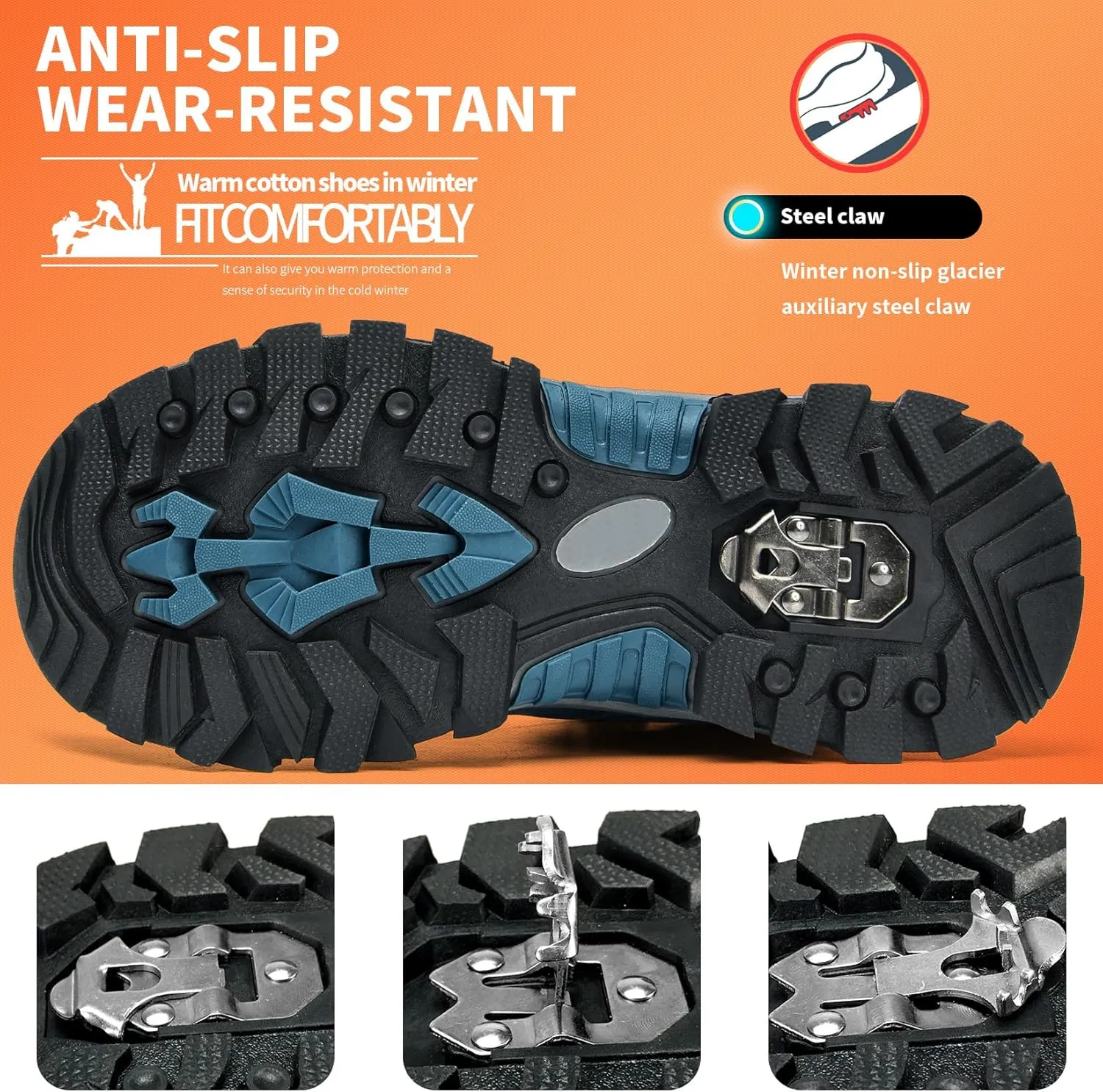 Littleplum Boys Snow Boots Winter Waterproof Antiskid Boots Hiking Outdoor Shoes Booties for Unisex Kids (Little Kid/Big Kid)
