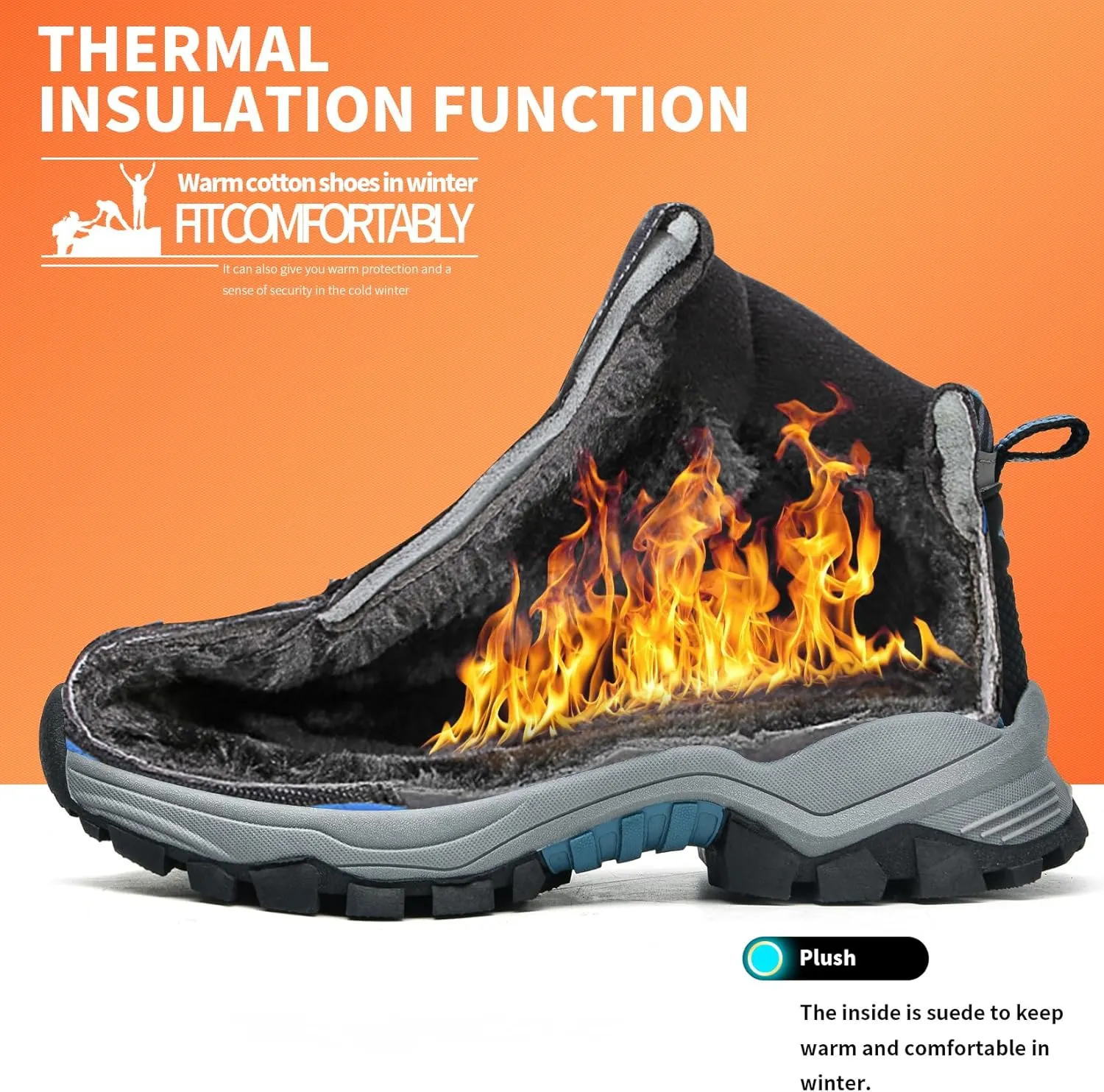 Littleplum Boys Snow Boots Winter Waterproof Antiskid Boots Hiking Outdoor Shoes Booties for Unisex Kids (Little Kid/Big Kid)