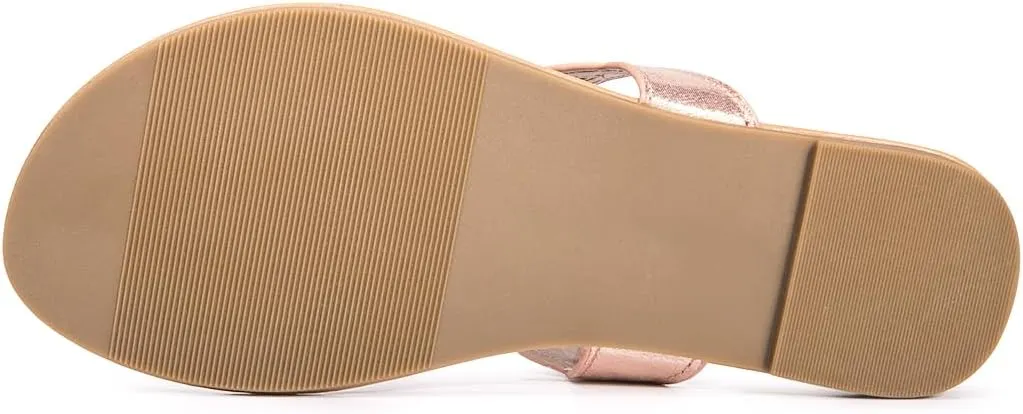 LM Women's Thong Sandals T-Strap Sandals Slip On Flat Sandals Flip Flop Casual Summer Slide Sandals
