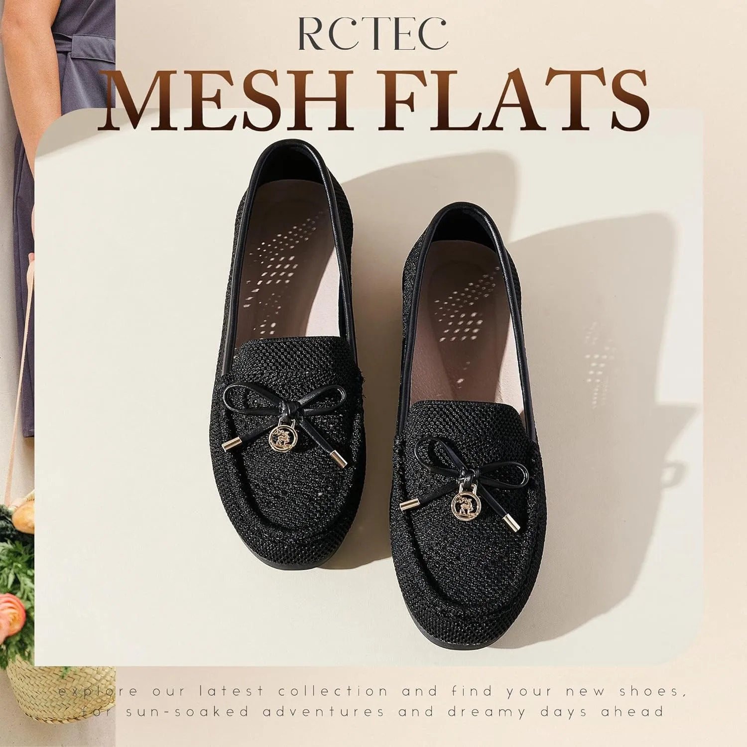 Loafers for Women Comfortable Knit Slip-On Shoes-Breathable Lightweight Driving Walking Mesh Flats for Work Office Comfort