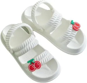 Loizziuy Women's Strawberry Slippers Slides Heart Decor Flip Flops Sandals for Vacation Flat Bottom Casual Slippers for Womens Girls