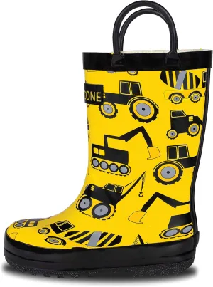 Lone Cone Kids Rain Boots for Girls & Boys – Waterproof Natural Rubber Toddler Rain Boots with Non-Slip Outsole & Easy Pull Handles – Solid, Pattern & Glitter Designs