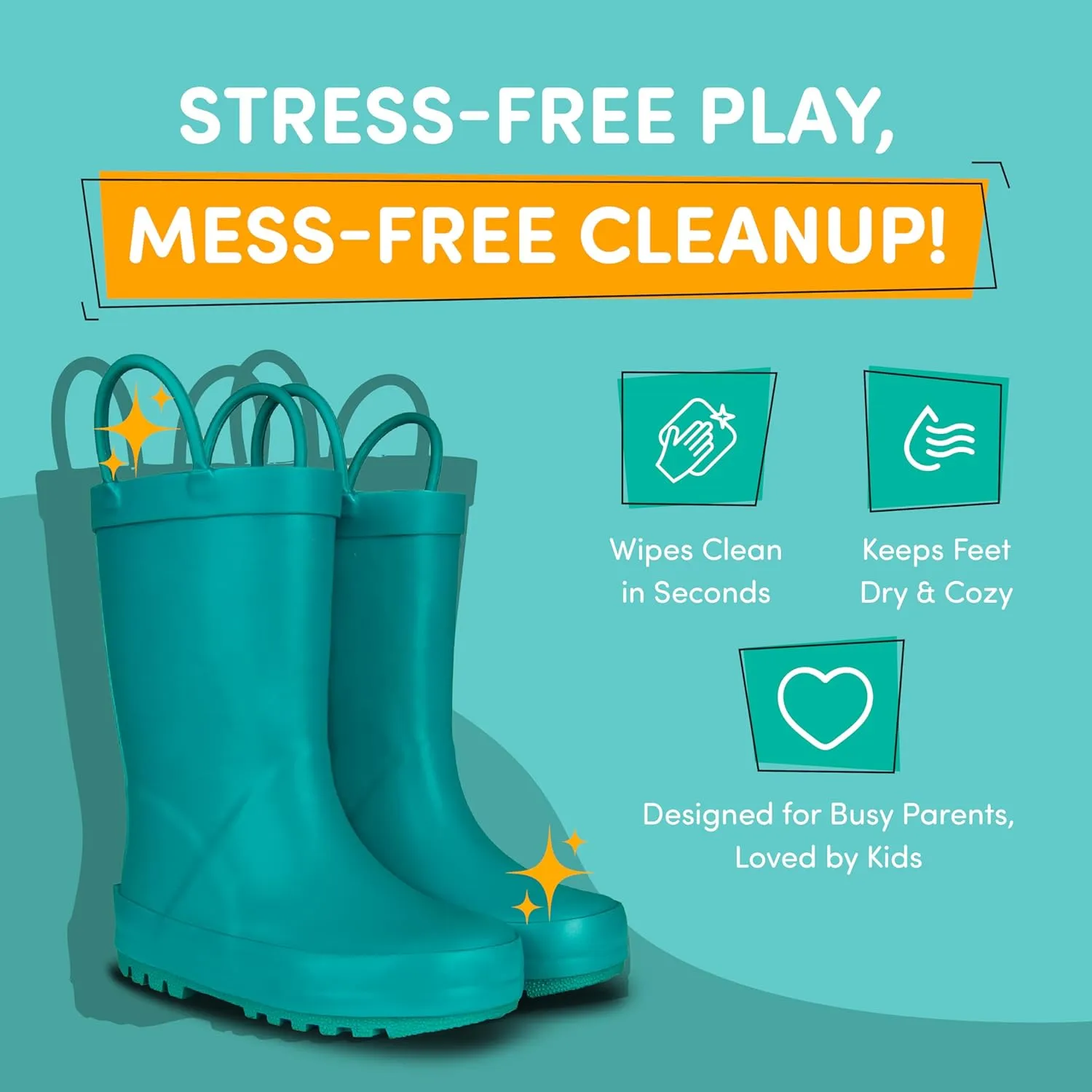 Lone Cone Premium Natural Rubber Rain Boots for Toddlers and Kids with Solid Design