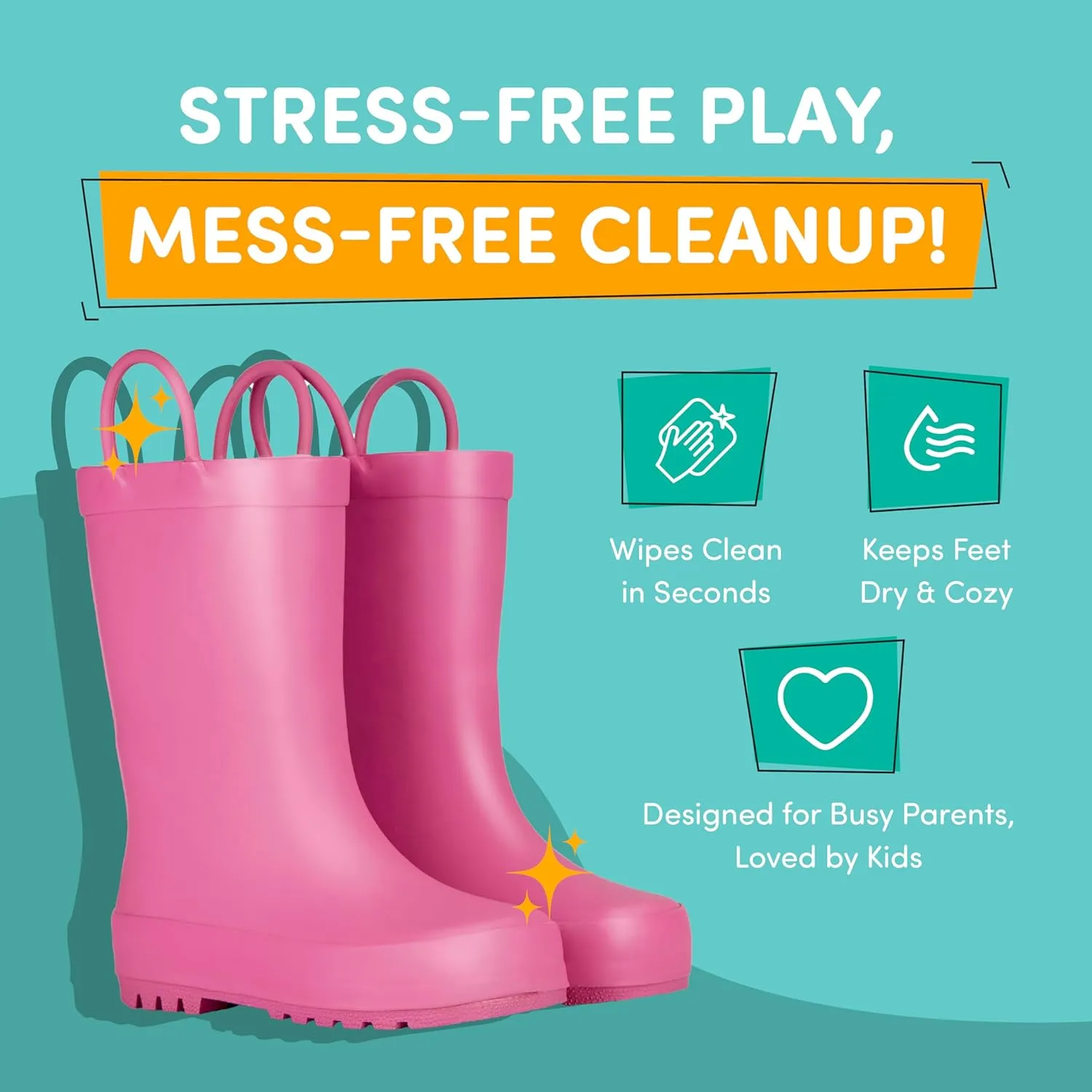 Lone Cone Premium Natural Rubber Rain Boots for Toddlers and Kids with Solid Design