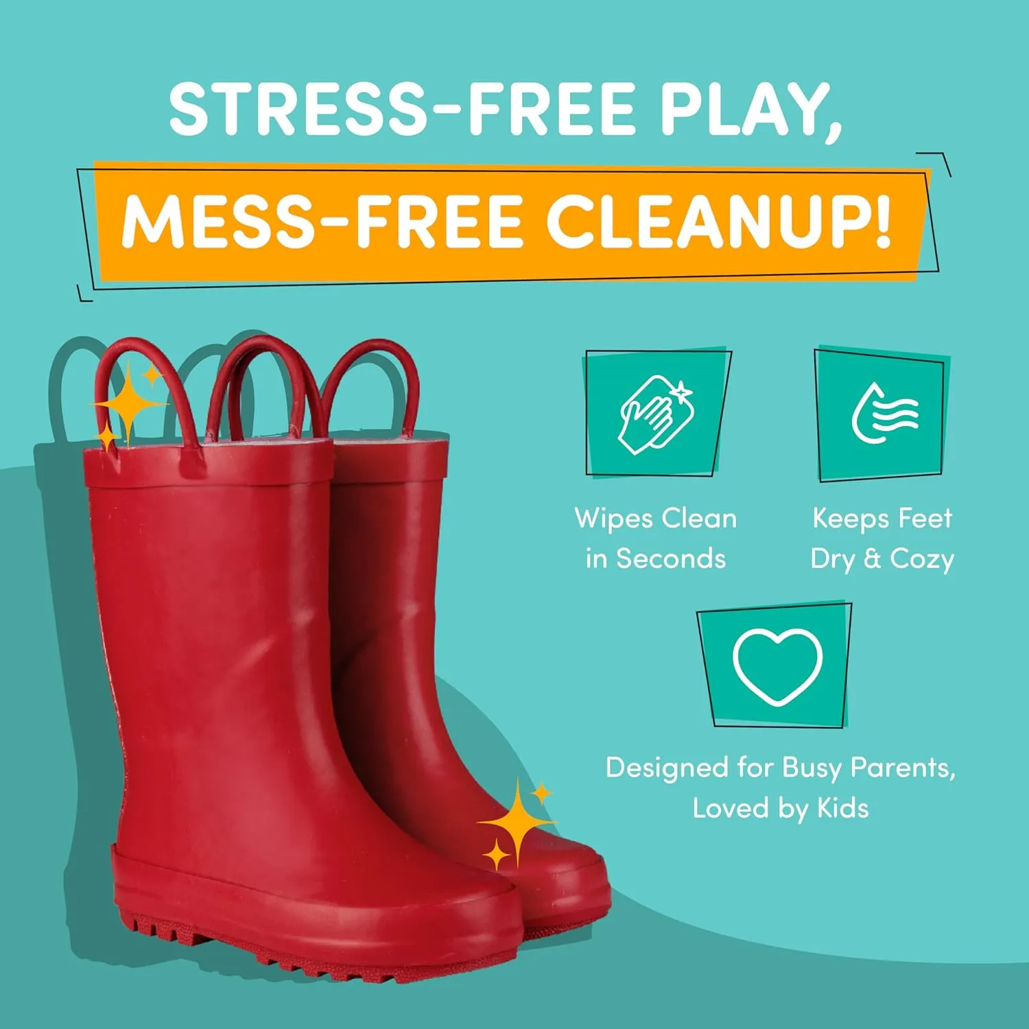 Lone Cone Premium Natural Rubber Rain Boots for Toddlers and Kids with Solid Design