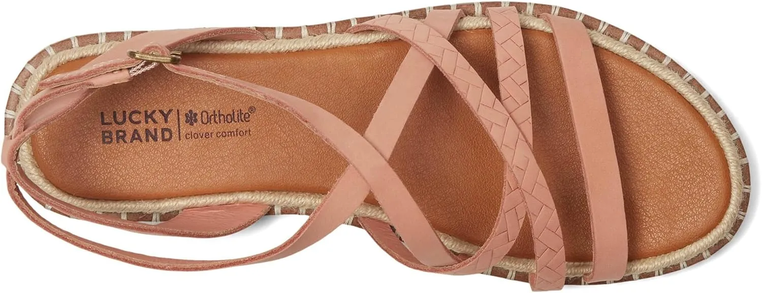 Lucky Brand Women's Kielly Cross Strap Flat Sandals